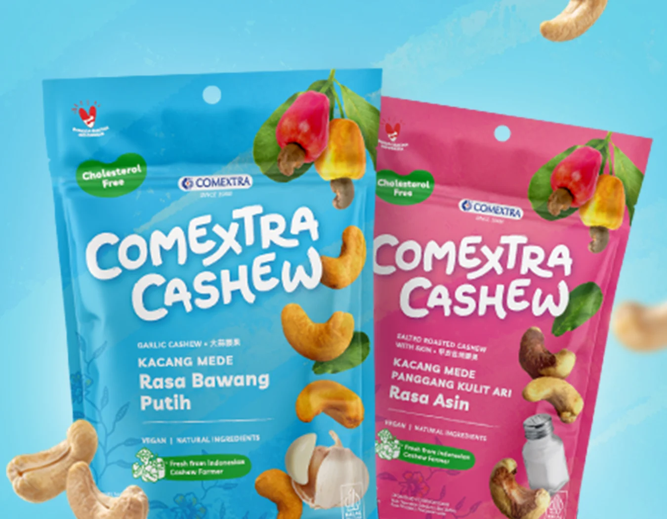 Comextra Cashew - Brand Identity and Packaging Refresh for a Growing Indonesian Cashew Brand
